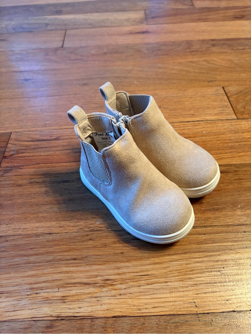 Children's Suede-Look Pull-On Boots in Beige